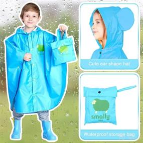 img 3 attached to 🌧️ WYTbaby Kids Raincoat Ponchos: Hooded Waterproof Overall Rainsuits for Boys and Girls - Rainy Day Essential