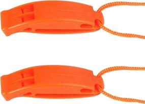 img 4 attached to AUGSUN 2 Pack Emergency Safety Whistle Plastic Whistles With Lanyard And Clip For Boating Camping Hiking Hunting Survival Rescue Signaling