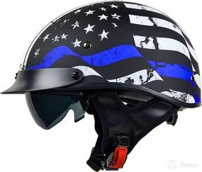 img 4 attached to 🏍️ Vega Helmets 7850-023 Back the Blue Motorcycle Half Helmet (Medium) - Unisex Adult Size