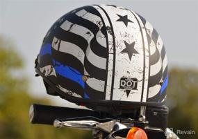 img 2 attached to 🏍️ Vega Helmets 7850-023 Back the Blue Motorcycle Half Helmet (Medium) - Unisex Adult Size