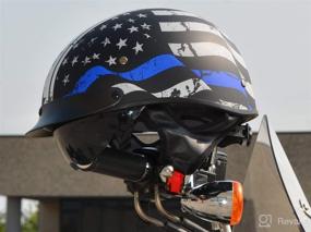 img 3 attached to 🏍️ Vega Helmets 7850-023 Back the Blue Motorcycle Half Helmet (Medium) - Unisex Adult Size