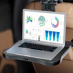img 2 attached to HSWT Car Seat Tray Table - Adjustable Kids Travel Car Food Trays For Eating Passenger Roadtrip Back Seat Organizer Pastime/Working/Dinning Desk