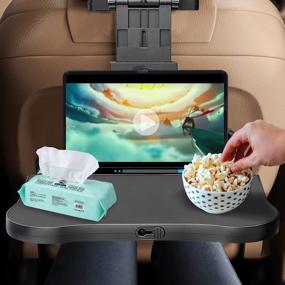 img 1 attached to HSWT Car Seat Tray Table - Adjustable Kids Travel Car Food Trays For Eating Passenger Roadtrip Back Seat Organizer Pastime/Working/Dinning Desk