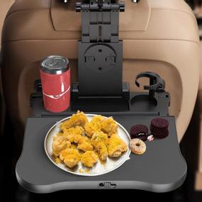 img 3 attached to HSWT Car Seat Tray Table - Adjustable Kids Travel Car Food Trays For Eating Passenger Roadtrip Back Seat Organizer Pastime/Working/Dinning Desk