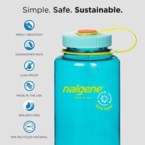 img 3 attached to 50% переработанного пластика: Nalgene Sustain Бутылка для воды с широким горлышком на 32 унции - не содержит бисфенол-А и экологически чистая!