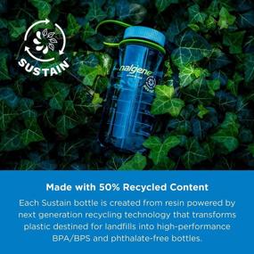 img 2 attached to 50% переработанного пластика: Nalgene Sustain Бутылка для воды с широким горлышком на 32 унции - не содержит бисфенол-А и экологически чистая!