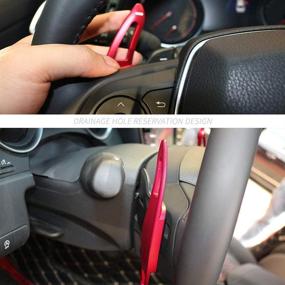 img 2 attached to Sdautous Paddle Shifter Extension: Aluminum Covers for Camry, Corolla, RAV4, Avalon (Red)