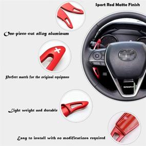 img 4 attached to Sdautous Paddle Shifter Extension: Aluminum Covers for Camry, Corolla, RAV4, Avalon (Red)