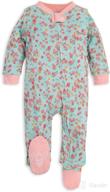👶 burt's bees baby girls' organic cotton sleep and play pjs: one-piece romper jumpsuit zip front pajamas logo