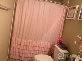 img 5 attached to Grey Ruffle Shower Curtain 72 X 72 For Bathroom - WestWeir Light Gray