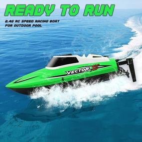 img 3 attached to Быстрая лодка с дистанционным управлением для бассейнов и озер - YEZI Udi001 Venom, идеально подходит для детей и взрослых, саморегулируется и поставляется с дополнительной батареей (зеленая)