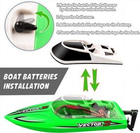 img 1 attached to Fast Remote Control Boat For Pools & Lakes - YEZI Udi001 Venom, Ideal For Kids & Adults, Self-Righting And Comes With Extra Battery (Green)