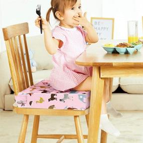 img 3 attached to 🪑 Hoomall Booster Seat for Dining Table: Portable, Washable Heightening Cushion for Toddler Kids (Pink, 12.4X12.4X3.1 Inches)