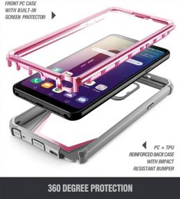 img 2 attached to Максимальная защита для вашего LG Stylo 5 Series: поэтический чехол-хранитель со встроенной защитной пленкой для экрана в шикарном розовом/прозрачном дизайне