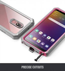 img 1 attached to Максимальная защита для вашего LG Stylo 5 Series: поэтический чехол-хранитель со встроенной защитной пленкой для экрана в шикарном розовом/прозрачном дизайне