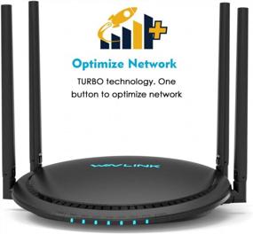 img 2 attached to 📶 WAVLINK AC1200 Gigabit WiFi Router, Dual Band Smart Wireless Internet Router with Touchlink, Speed up to 1200 Mbps, 4x5dBi Omni Directional Antennas, MU-MIMO for Home (Black)