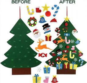 img 3 attached to Станьте праздничным с набором новогодней елки из войлока ALLADINBOX DIY - идеальный рождественский подарок и украшение!