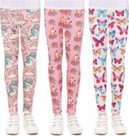 quedoris 3 pack printed leggings mermaid girls' clothing : leggings logo