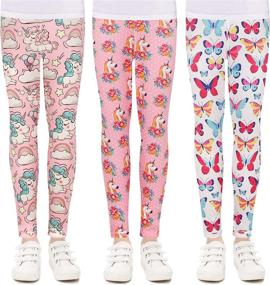 img 4 attached to Quedoris 3 Pack Printed Leggings Mermaid Girls' Clothing : Leggings