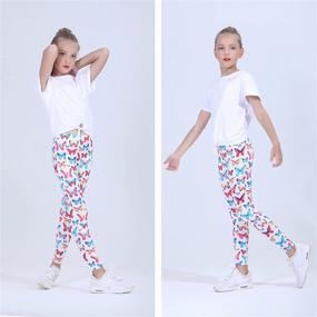 img 2 attached to Quedoris 3 Pack Printed Leggings Mermaid Girls' Clothing : Leggings