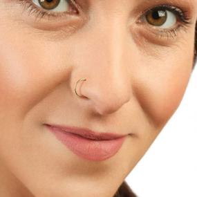 img 2 attached to Double The Style With QWALIT'S Nose Ring Hoops: The Ultimate Double Loop Spiral Nose Hoop For Single Piercing