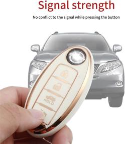 img 2 attached to ELOHEI Full Coverage TPU Key Fob Cover for Nissan Altima Maxima Rogue Armada Pathfinder, Infiniti - Premium Protection for 4 Button Smart Remote Keyless Key Fobs