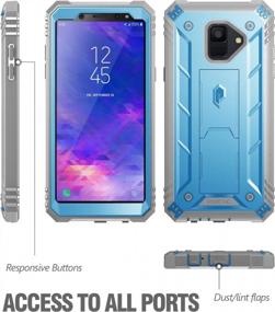 img 3 attached to Прочный чехол с подставкой для Samsung Galaxy A6 (2018) от Poetic Revolution — прочная защита всего корпуса со встроенной защитной пленкой для экрана — синий
