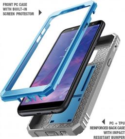 img 2 attached to Прочный чехол с подставкой для Samsung Galaxy A6 (2018) от Poetic Revolution — прочная защита всего корпуса со встроенной защитной пленкой для экрана — синий