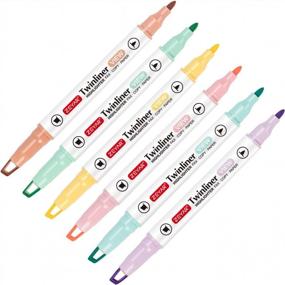 img 4 attached to ZEYAR Clear View Tip Highlighter, Dual Tips Marker Pen, See-Through Chisel Tip And Fine Tip, Water Based, Assorted Colors, Quick Dry,No Bleed(6 Macaron Colors)