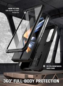 img 2 attached to Защитите свой Samsung Galaxy Z Fold 4 с помощью поэтического спартанского чехла: держатель S Pen, защитная пленка для экрана и подставка в комплекте