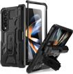 safeguard your samsung galaxy z fold 4 with poetic spartan case: s pen holder, screen protector, and kickstand included logo