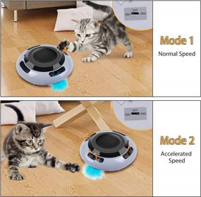 img 2 attached to Interactive Cat Toy: Bascolor UFO Automatic Kitten Toys W/ 2 Speed Modes (Gray)