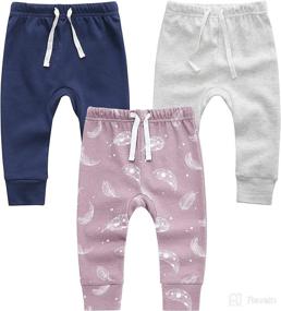 img 2 attached to 👶 Organic Baby Pant Legging Jogger - Owlivia Infant, Baby Boy, Baby Girl, Toddler