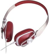 moshi avanti on-ear headphones - lightweight, high-resolution, detachable cable - burgundy red (carrying case included) logo