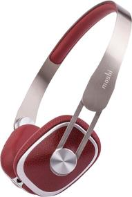 img 2 attached to Moshi Avanti On-Ear Headphones - Lightweight, High-Resolution, Detachable Cable - Burgundy Red (Carrying Case Included)
