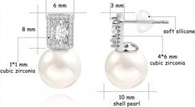 img 1 attached to White Freshwater Cultured Pearl Dangle Drop Earrings In 925 Sterling Silver Hoops - Handpicked AAA+ Quality Jewelry For Women And Girls
