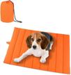 amofy pet mats 43"x26", hygienic non-slip water resistant comfortable portable machine washable indoor outdoor dogs cats four seasons orange logo