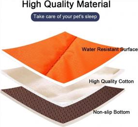 img 2 attached to AMOFY Pet Mats 43"X26", Hygienic Non-Slip Water Resistant Comfortable Portable Machine Washable Indoor Outdoor Dogs Cats Four Seasons Orange