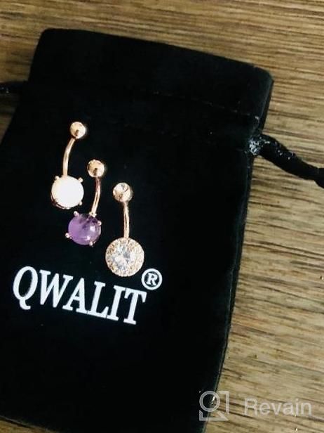 img 1 attached to 6Mm 10Mm Surgical Steel Opal Belly Button Rings For Women - QWALIT Navel Piercing Jewelry review by Michelle Davis