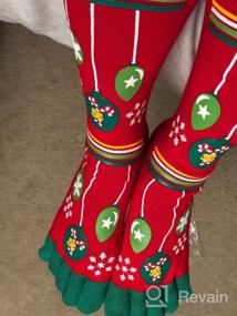 img 5 attached to Праздничные носки с пятью пальцами для женщин: согревайтесь и чувствуйте себя комфортно в это Рождество с зимними носками Ayliss Crew Socks