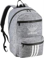 adidas originals national backpack with 3-stripes, onix jersey/black, universal size logo