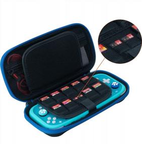 img 2 attached to Black Blue ButterFox Slim Carrying Case For Nintendo Switch Lite With 19 Game And 2 Micro SD Card Holders, Convenient Storage For Switch Lite Accessories