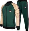 men's full zip activewear sport suit - pasok 2 piece jogging sweatsuits for athletic outfits logo