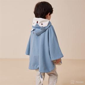 img 2 attached to 🧥 Warm and Cozy: pureborn Baby Toddler Hooded Poncho Cape Cloak Fleece Jacket Coat - Perfect Winter Outfit for 0-4 Years!