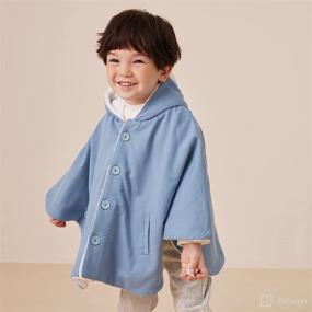 img 3 attached to 🧥 Warm and Cozy: pureborn Baby Toddler Hooded Poncho Cape Cloak Fleece Jacket Coat - Perfect Winter Outfit for 0-4 Years!