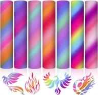 7 sheets assorted colors pattern permanent vinyl for diy decals gifts - transwonder rainbow vinyl for cricut machine adhesive stickers valentine's day логотип