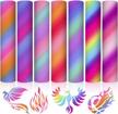 7 sheets assorted colors pattern permanent vinyl for diy decals gifts - transwonder rainbow vinyl for cricut machine adhesive stickers valentine's day logo