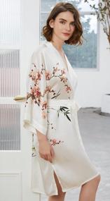 img 1 attached to Luxurious Ledamon Silk Kimono Robe For Women - Short Length