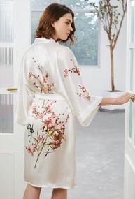 img 2 attached to Luxurious Ledamon Silk Kimono Robe For Women - Short Length