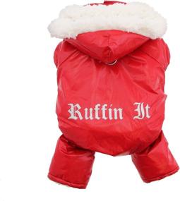 img 3 attached to 🐶 DOGGIE DESIGN Red Ruffin It Dog Snow Suit Harness (S/M) – Enhanced SEO